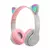 Fone de ouvido bonito orelha de gato bluetooth, compatível com led sem fio - Zerda Magazine