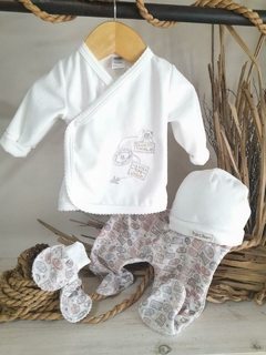 Conjunto 4P bordado sello postal