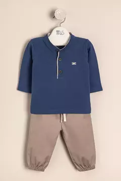 Conjunto piqué con cuello Mao