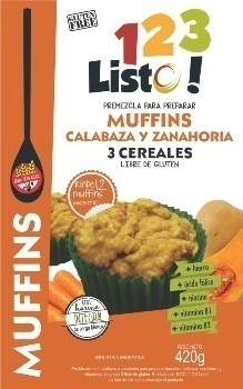 123 Listo MUFFINS DE CALABAZA Y ZANAHORIA 420 grs