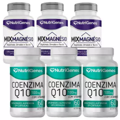 3x Mix Magnésio + 3x Coenzima Q10 Coq10 - Nutrigenes