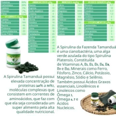 3x Spirulina Orgânica 180gr Fazenda Tamanduá - Vivet Upgrade