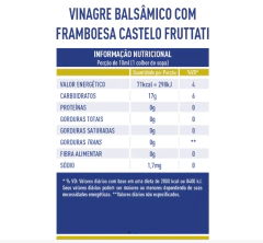 Vinagre Balsâmico com Framboesa - Fruttati- Castelo - 250ml - comprar online