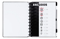 Caderno Inteligente Grande - Corinthians Fiel Preto- 80 Fls - Vivet Upgrade