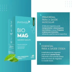 2x Bio Mag- Magnésio Quelato- 60 Softgel- Pura Vida - comprar online