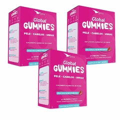3x Blister Gummies Cabelos, Pele E Unhas- Global- 42 Gomas
