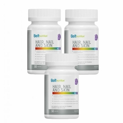 3x Belt Hair-Nail And Skin Plus-30 Cápsulas Gelatinosas
