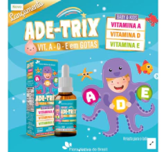 Ade- Trix Kids - Vitaminas A- D- E- 30ml- Sabor Morango