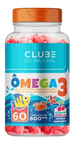 6x Ômega 3 -800mg-60 Cápsulas Mastigáveis Sabor Cereja - Vivet Upgrade