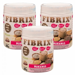 3x Fibrix Morango - Fibras Alimentares- Vegano- 200g