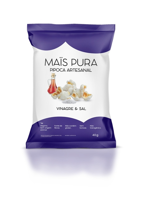 Pipoca Pronta - Vinagre e Sal - Mais Pura - Pacote 40g