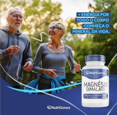 3x Magnésio Dimalato - Nutrigenes - 90 Cápsulas - Vivet Upgrade