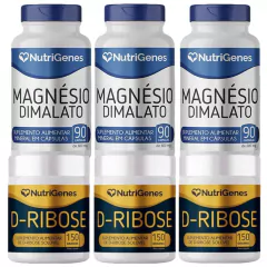 3x Magnésio Dimalato + 3x D Ribose - Nutrigenes