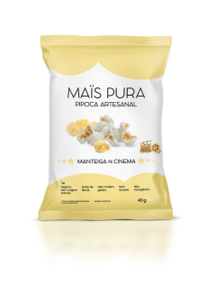 Pipoca Pronta- Manteiga de Cinema- Mais Pura- Pacote 40g