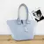Bolsa Tote para Mulheres Cinza Faculdade Bolsa de Ombro Moda Verde Branco-Gola