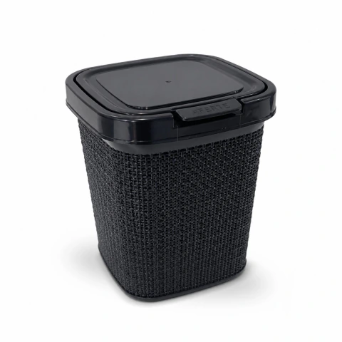 Tacho Basura Ratán Con Tapa Botón