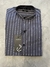 Camisa cuello mao rayas azul marino en internet
