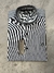 Camisa cuello mao rayas finas negra - comprar online