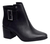 BOTA CANO CURTO FEMININA COURO PRETO SALTO MEDIO GROSSO