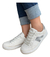 Tenis Casual Branco Detalhe Prata Forrado Via Marte 076-001 - comprar online