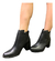 BOTA CANO CURTO FEMININA COURO PRETO SALTO MEDIO GROSSO - Alma Shoes e Alma Teen