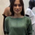 blusa de manga 3/4 verde