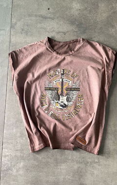 REMERA MUJER AMPLIA MANGA REBATIBLE " rock" - VISUALWEAR