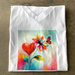 REMERA ESTAMPADA ESCOTE V con manga en internet