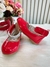 Sapatinho Vermelho Tiras Com Strass e Aplique de Lacinho (2141VM) - comprar online