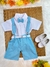 Imagem do Conjunto Infantil Camisa Branca C/ Short Susp. e Gravata Azul (0060BZ)