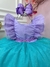 Vestido Infantil Pequena Sereia Ariel Busto C/ Strass Babados (1409LA) - Lokids