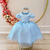 Vestido Infantil Azul Busto C/ Renda e Tiara Damas Luxo (1062AZ) na internet