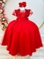 Vestido Infantil Vermelho Busto C/ Renda Damas Longo Luxo (1778VM)