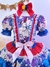 Fantasia Infantil Junino Azul e Vermelho Flores Coloridas (0974AZ) - comprar online