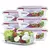 KIT 6 Potes de Vidro Retangular com Tampa Hermética 640ml - comprar online