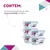 KIT 5 Potes de Vidro Quadrado com Tampa Hermética 320ml - comprar online