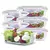 KIT 6 Potes de Vidro Retangular com Tampa Hermética 640ml - loja online