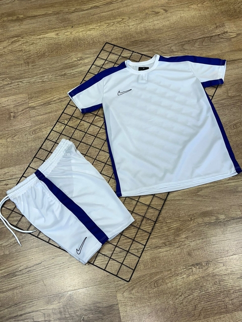 Conjunto dry-fit Branco c/azul