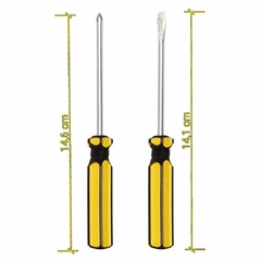 Chave-Fenda e Philips - Com 2pcs - Philips com 14,6cm e Fenda com 14,1cm - Diâmetro 3mm - Schello Shop
