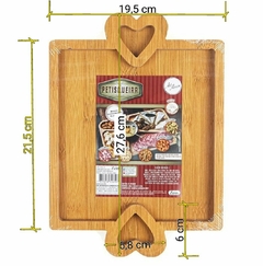 Petisqueira retangular com coração 28x20cm - Schello Shop