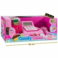 Caixa registradora com 15 pcs + dinheiro - Comp. 30cm, Larg. 16,5cm e Alt. 13cm. - Schello Shop