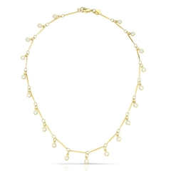 Collar Choker con dijes de piedras redondas