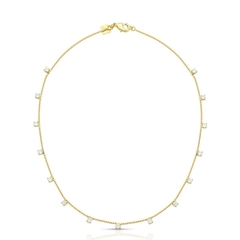 Collar Choker 15 piedras redondas