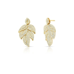 Aro hojas 5 pétalos con zirconia