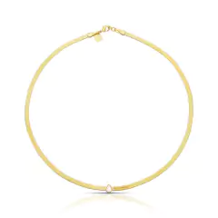 Collar Choker con piedra gota laminada