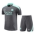 Kit Treino adulto - Camisa e Shorts - Paris Saint-Germain Nike 24/25 - Cinza com detalhes em verde - comprar online