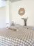 Mantel blanco a cuadros picnic color tostado - comprar online