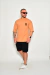 Camiseta Oversized Cruz - Caramelo (estampa frente e costa) - LION