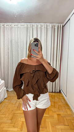 Blusa Babados Manga Longa - loja online