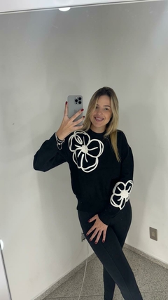 Tricot Suéter de Lã Bordado na internet